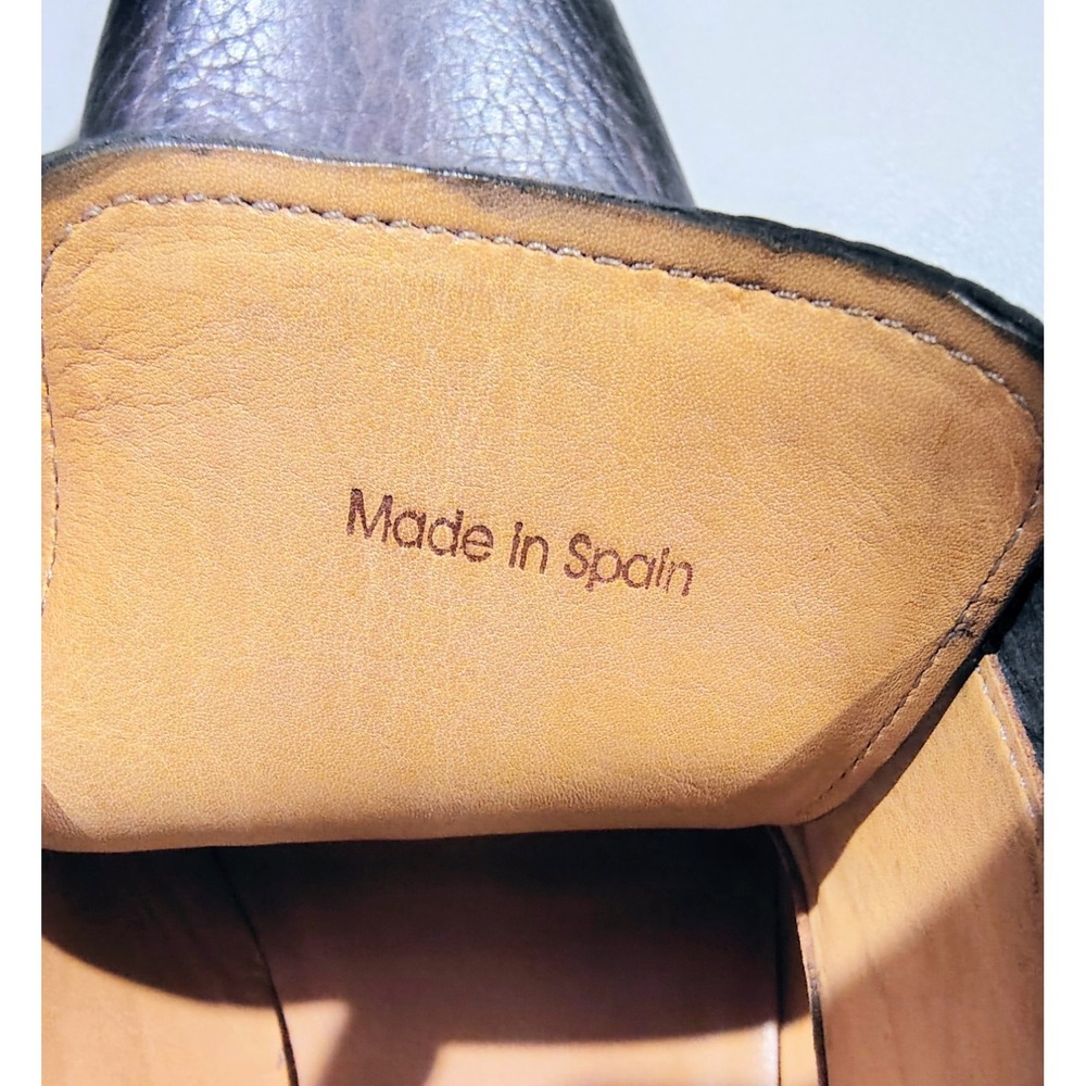 Magnanni Mens Monk Strap Dress Shoes 9.5M Dark Gray Burnished Leather Extralight - Picture 8 of 15